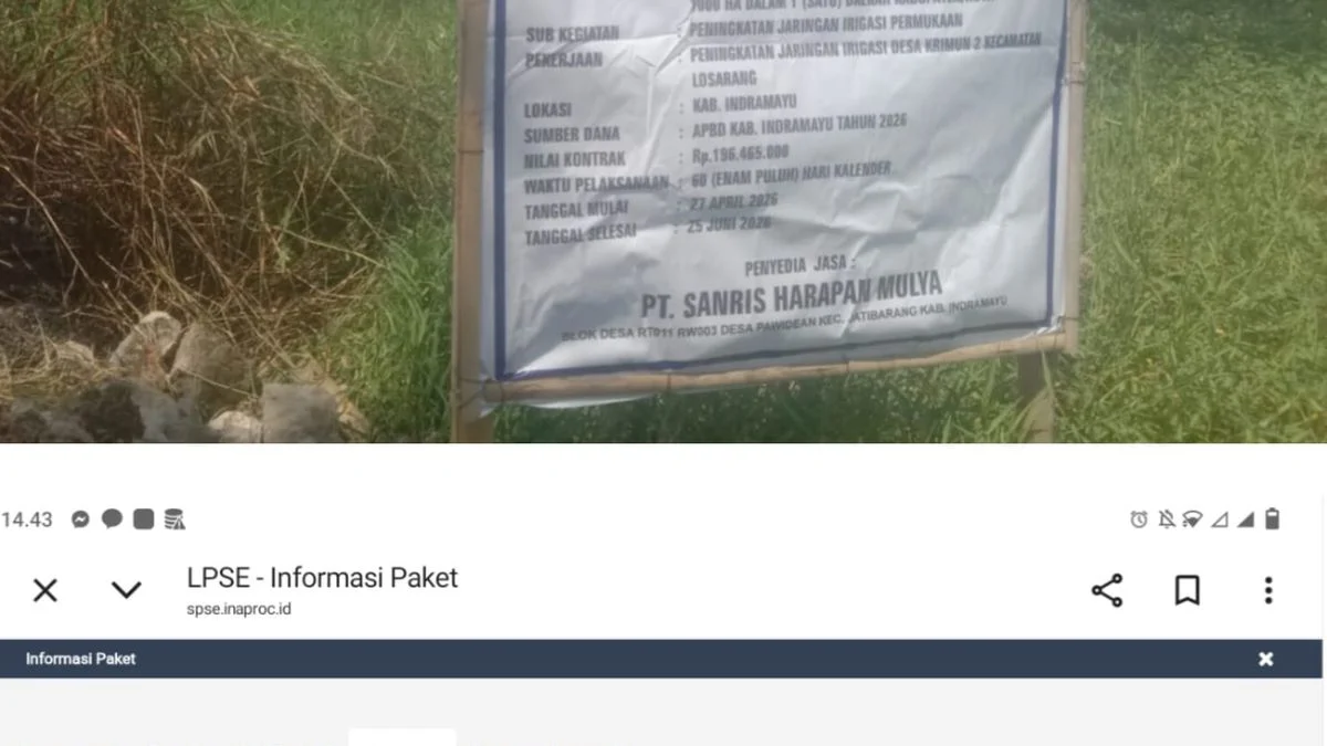 Perbedaan Data LPSE vs Papan Proyek Irdes 2 Krimun Indramayu