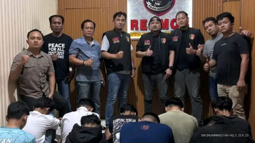 Viral Geng Motor Bawa Sajam di Bunderan Perahu, 9 Remaja Diamankan Tim URC Polres Indramayu