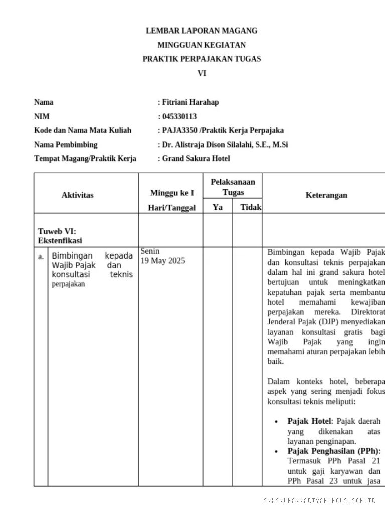 Photo by id.scribd.com - Contoh Lembar Konsultasi Bimbingan Laporan Magang PKL Jurusan Vokasi