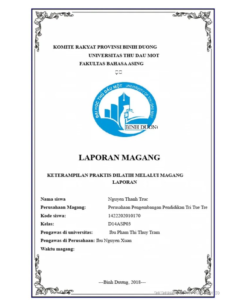 Contoh Lembar Persetujuan Sidang Laporan Magang Praktik Kerja Industri